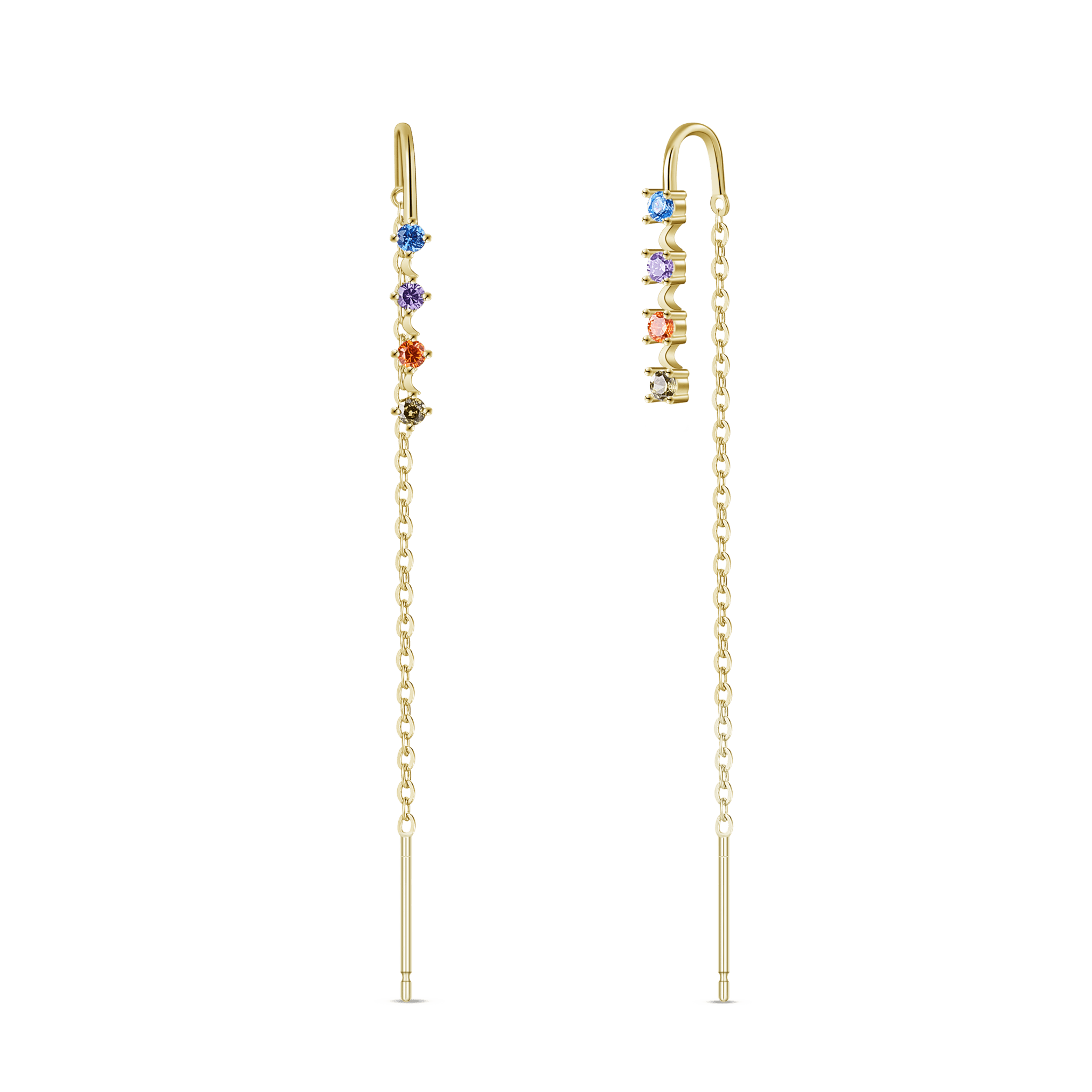 Saliscendi luna arcobaleno in oro - NovaNavel