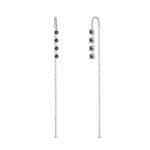 Saliscendi luna neri in argento - NovaNavel
