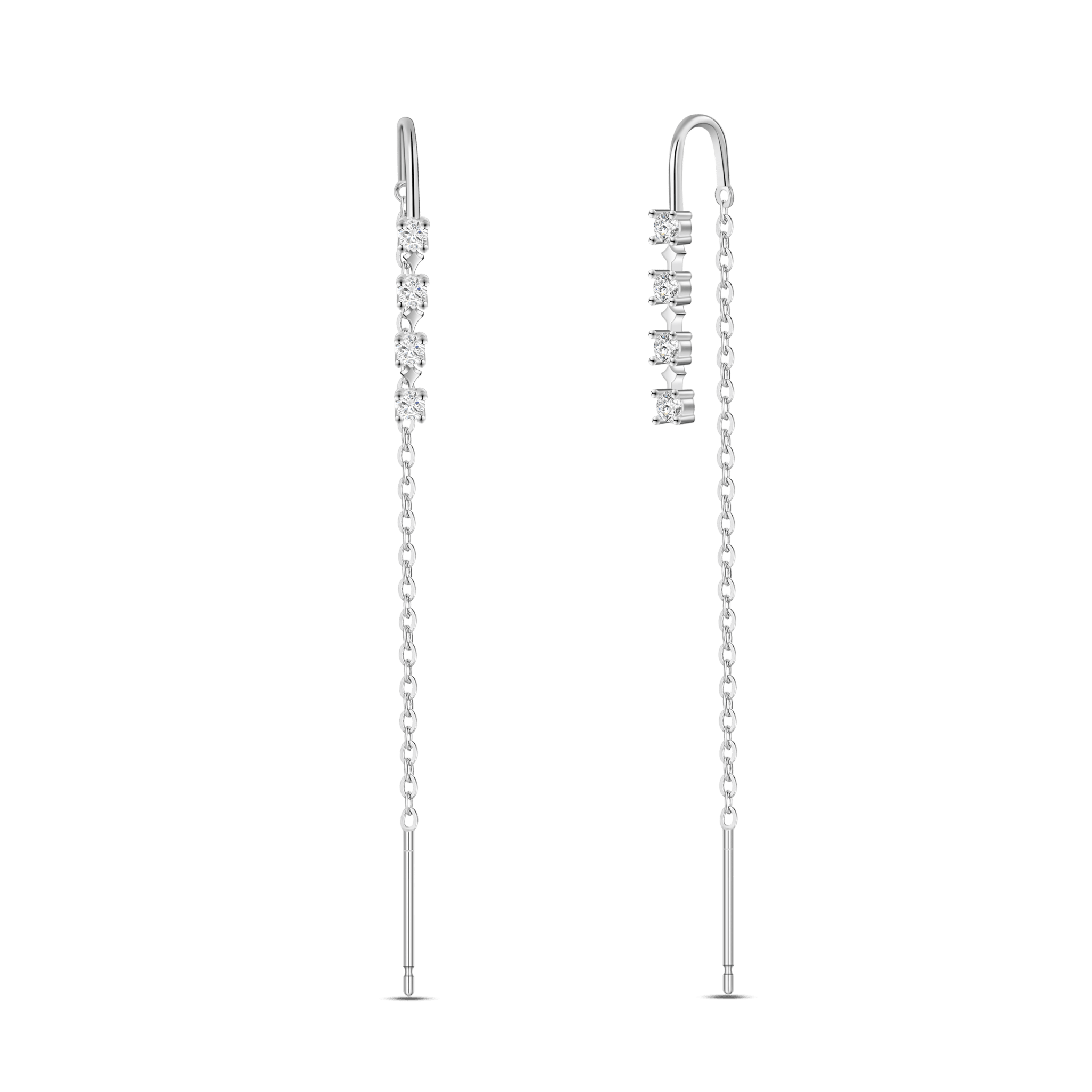 Saliscendi rombo bianco in argento - NovaNavel