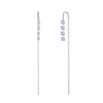 Saliscendi rombo viola in argento - NovaNavel