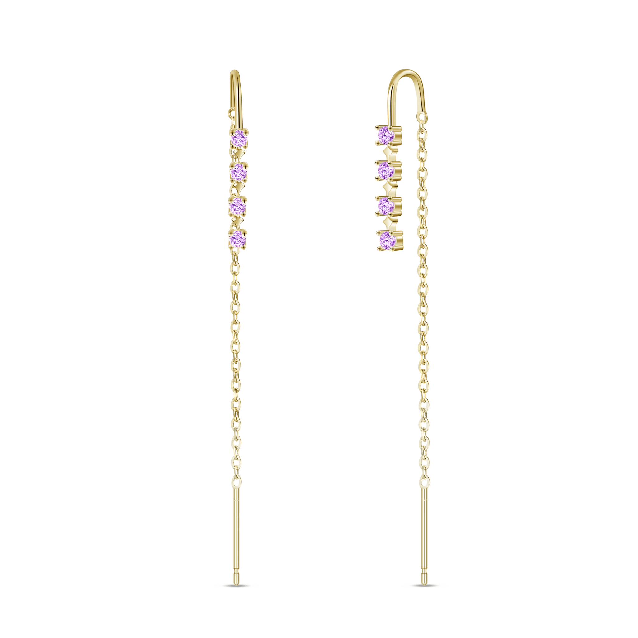 Saliscendi rombo viola in oro - NovaNavel