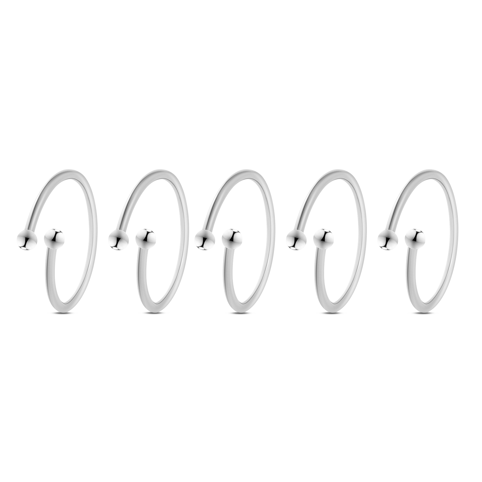 Set cinque ferma anelli in argento - NovaNavel