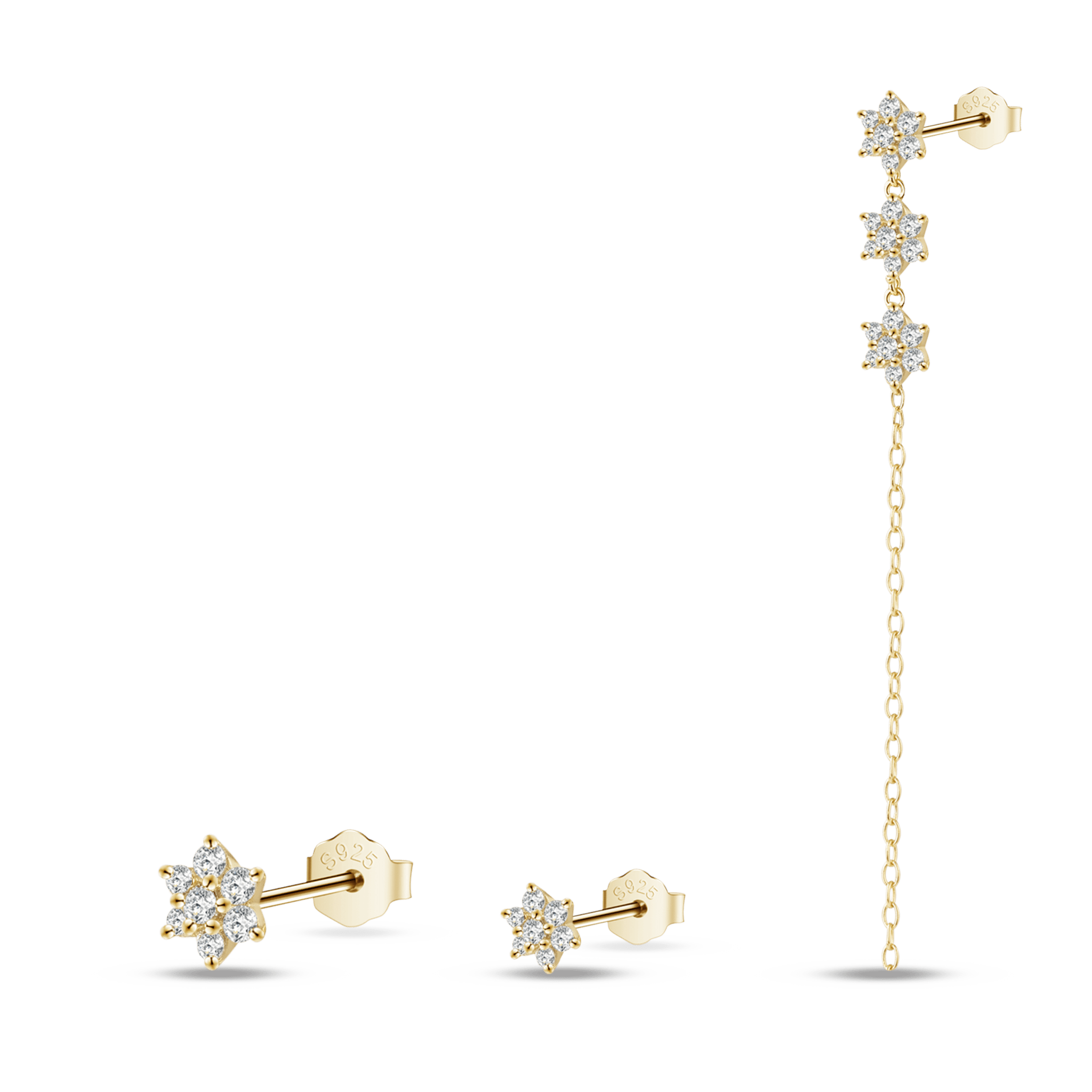 Set orecchini bouquet bianco in oro - NovaNavel