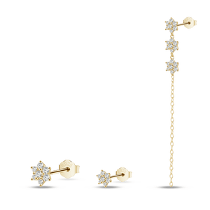 Set orecchini bouquet bianco in oro - NovaNavel