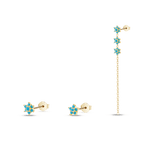 Set orecchini bouquet turchese in oro - NovaNavel