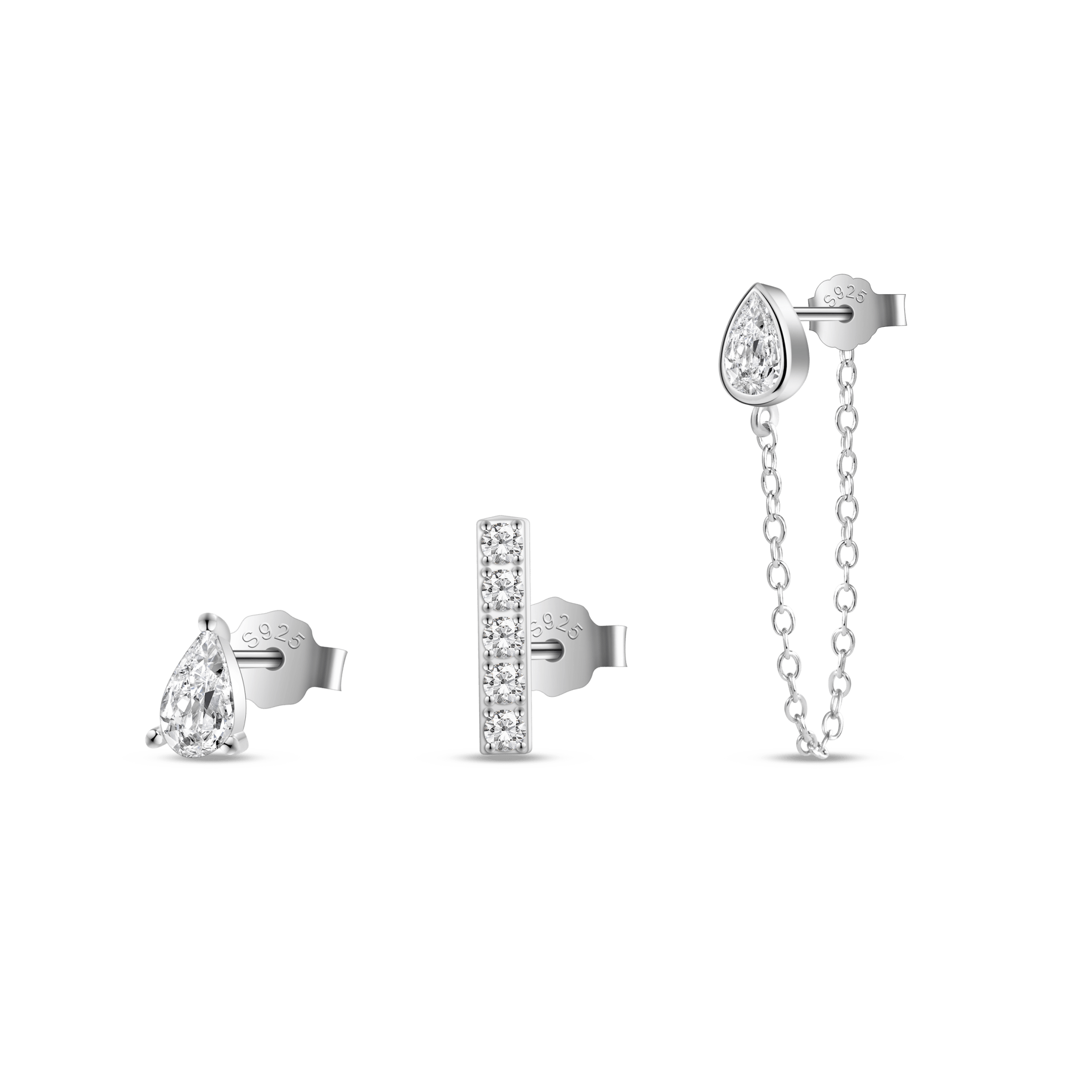 Set orecchini crystal drop in argento - NovaNavel