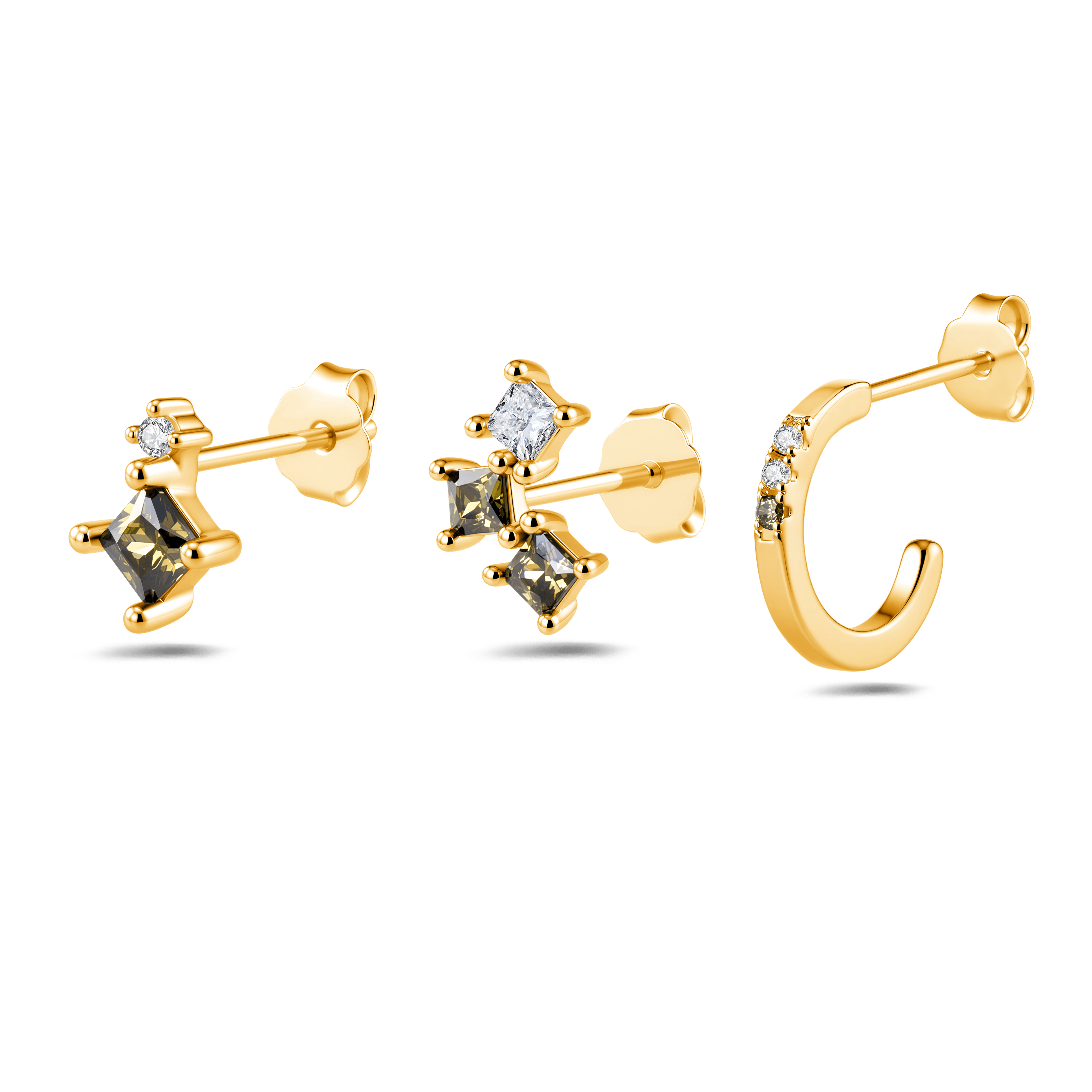 Set orecchini essenza verde in oro - NovaNavel®