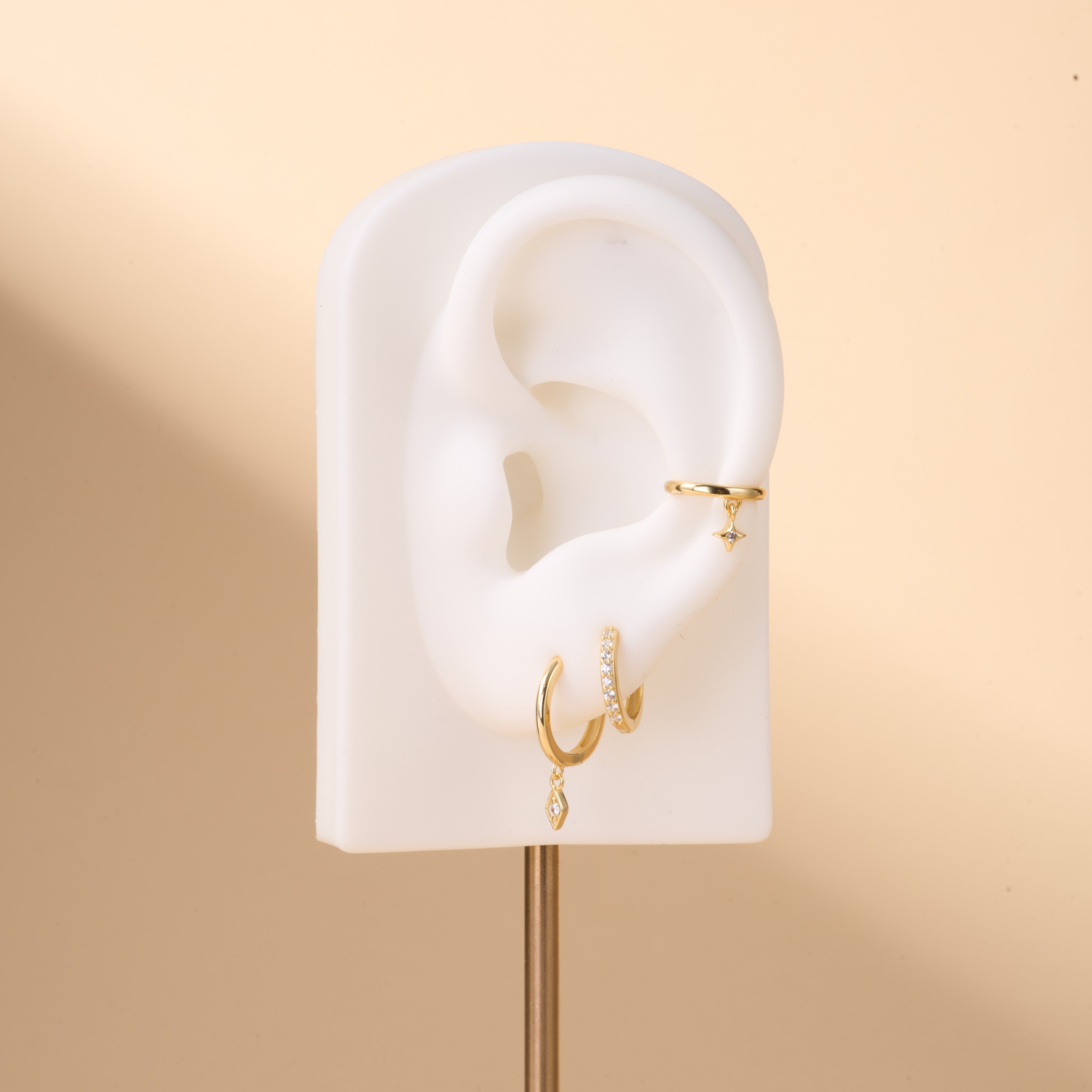 Set orecchini icon bianco in oro - NovaNavel®