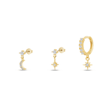 Set orecchini lunare in oro - NovaNavel