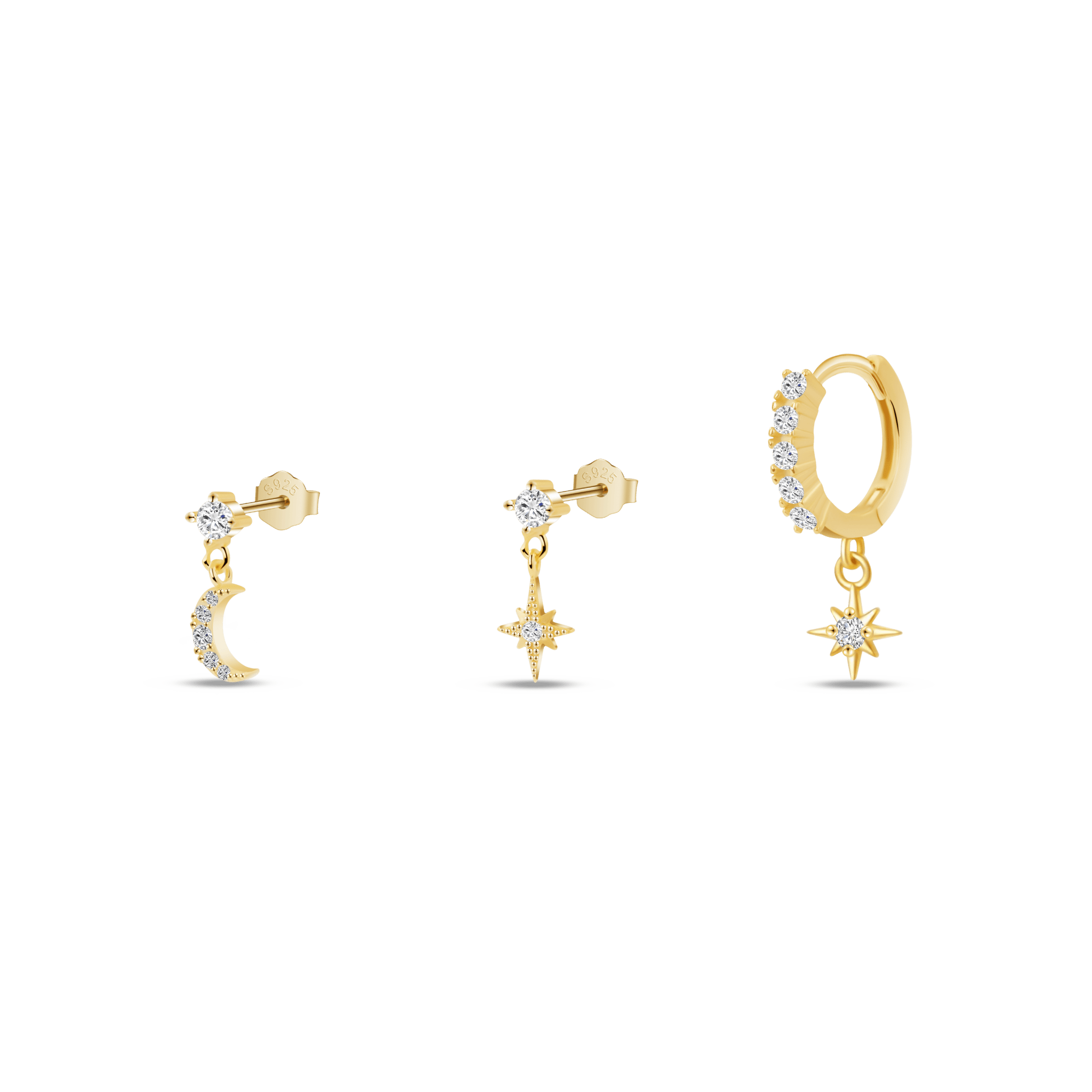 Set orecchini lunare in oro - NovaNavel