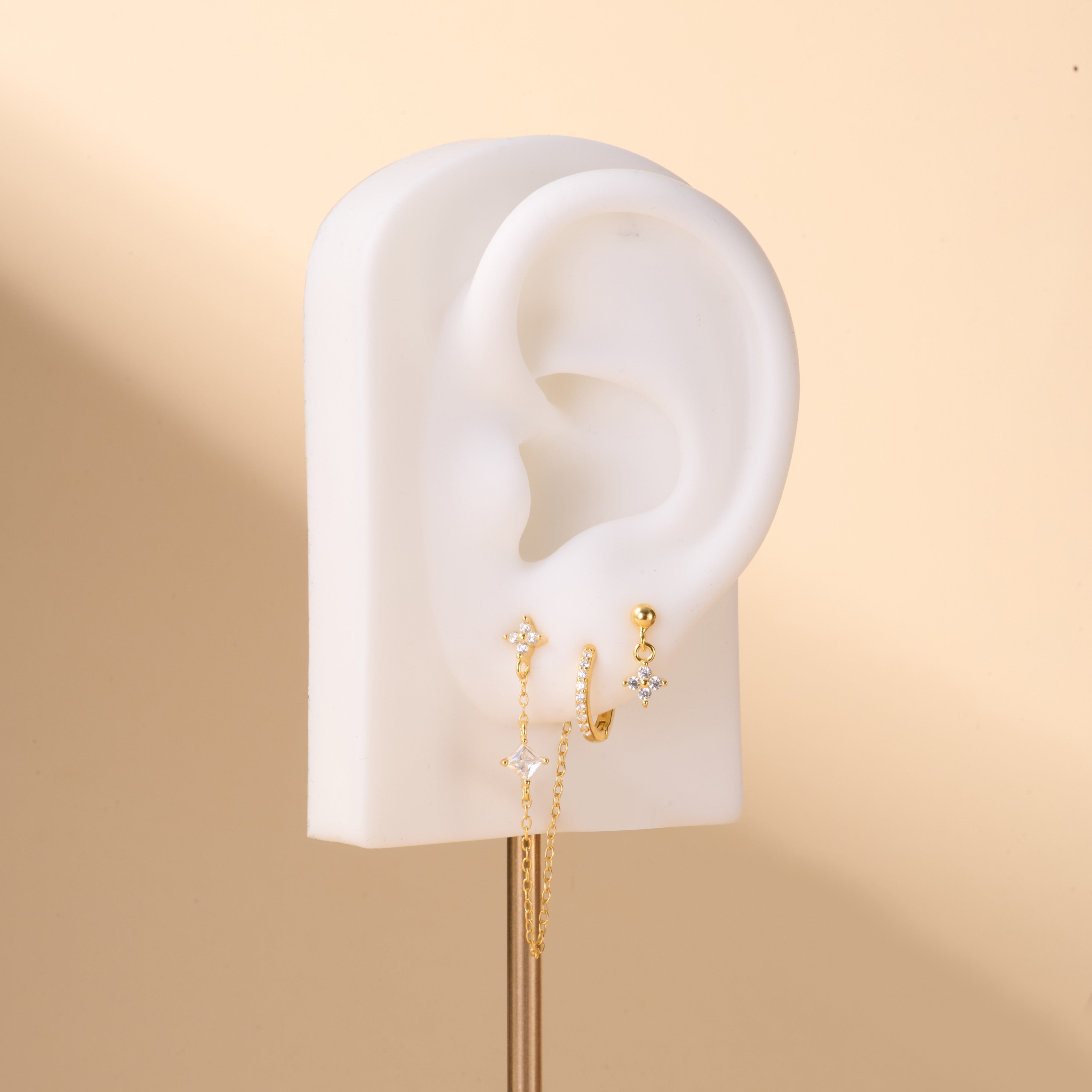 Set orecchini sogno di primavera bianco in oro - NovaNavel®