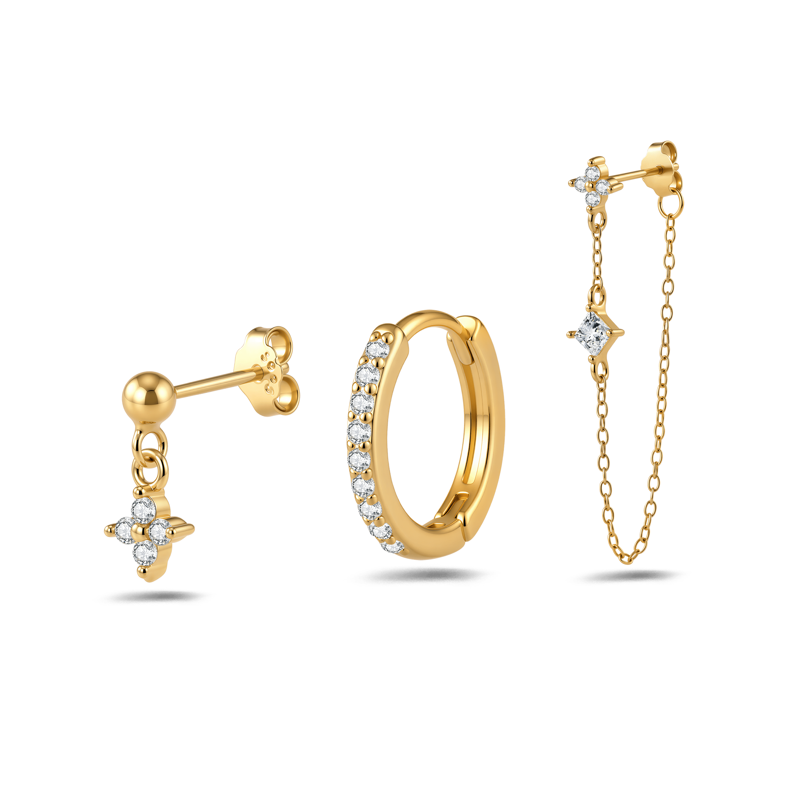 Set orecchini sogno di primavera bianco in oro - NovaNavel®