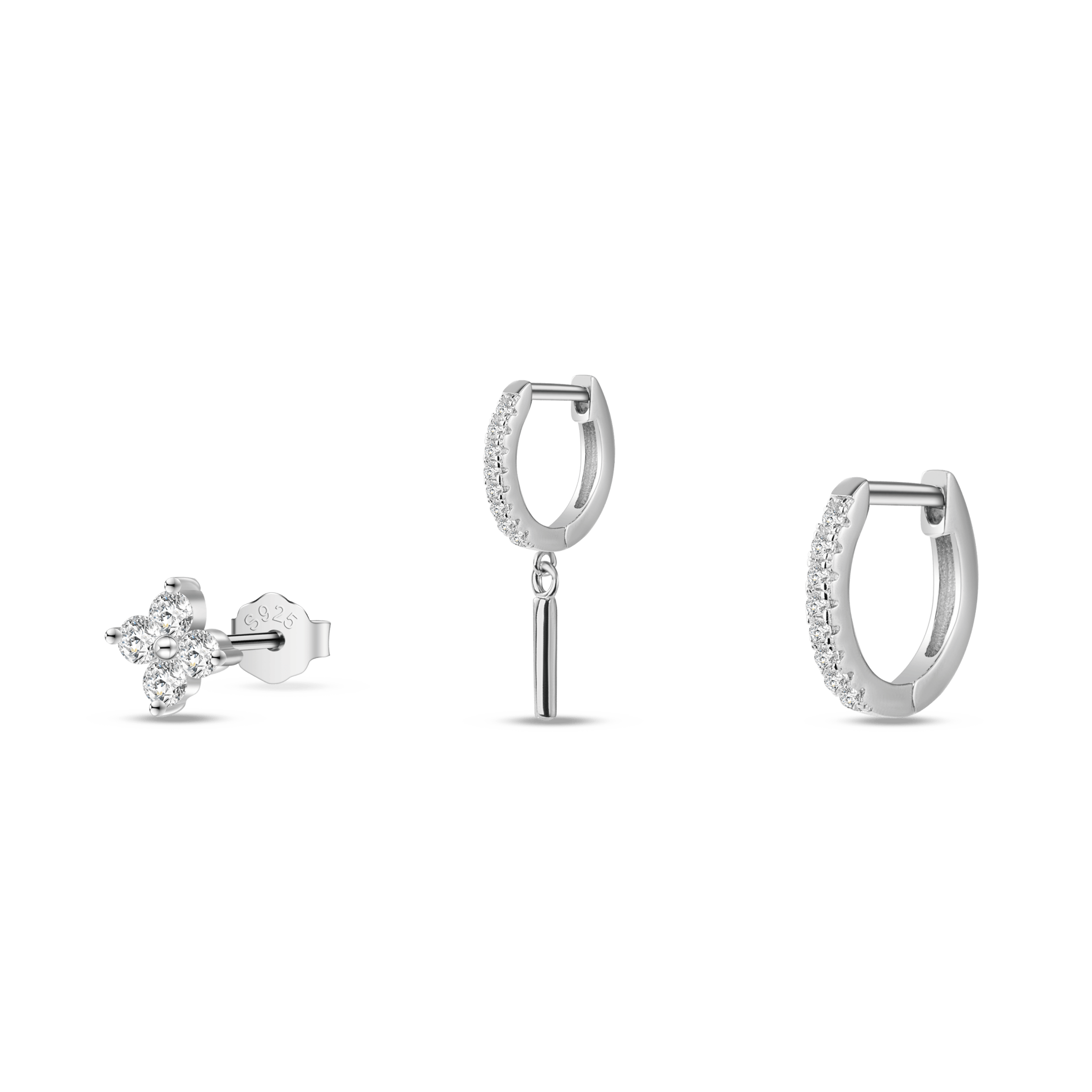 Set orecchini trinity in argento - NovaNavel