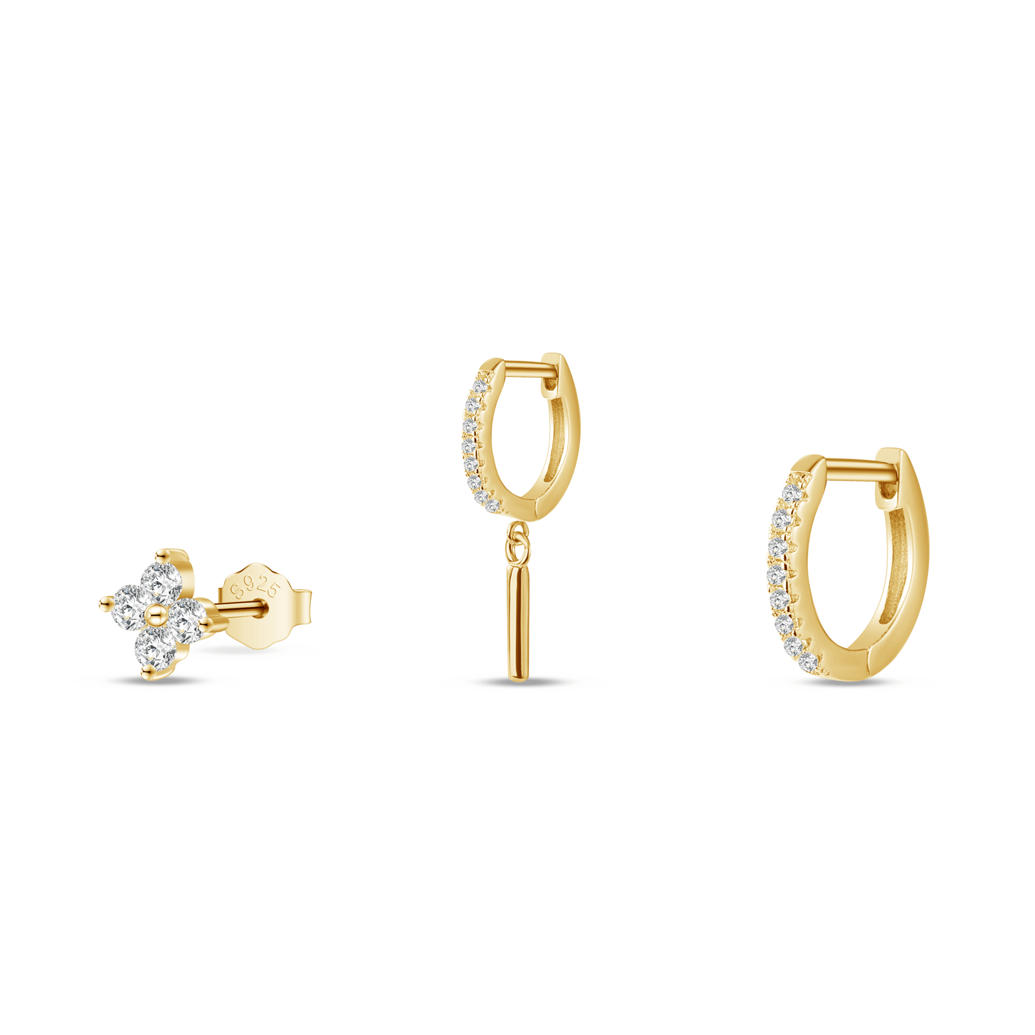 Set orecchini trinity in oro - NovaNavel